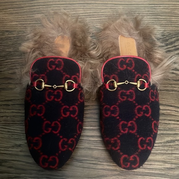 Gucci Princetown Wool Logo Slipper - Picture 2 of 4